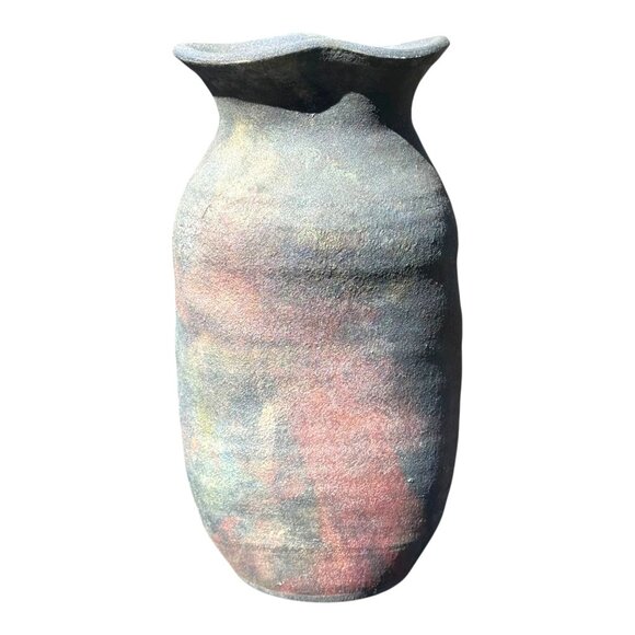 Raku Ceramic Vase Iridescent Metallic Art Pottery DMW Don Williams Signed 9.5" - Picture 3 of 7